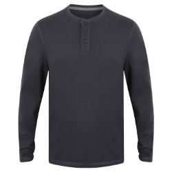 Front Row Washed Long Sleeve Henley T